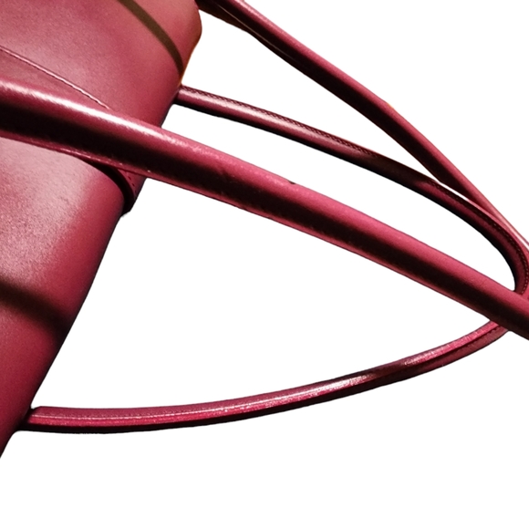 FURLA Made in Italy/Dark Burgundy Large Patent Leather Shoulder Bag Tote - Picture 10 of 12